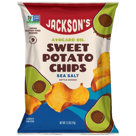 Jackson's Sea Salt Kettle Cooked Potato Chips 2.5 oz Bagged (Pack of 8)
