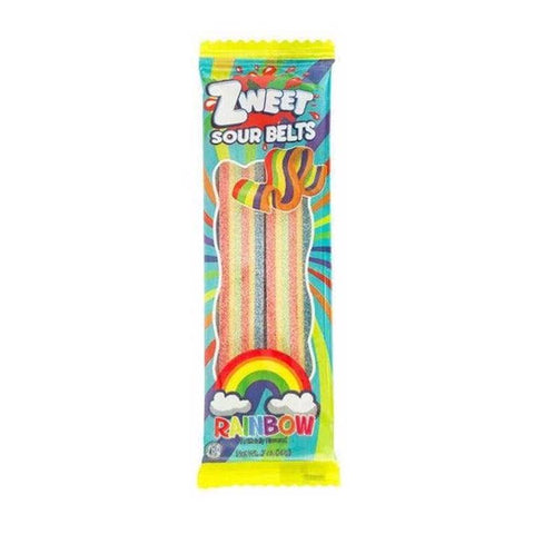 Zweet Sour Rainbow Belts Licorice Candy 0.7 oz (Pack of 24)