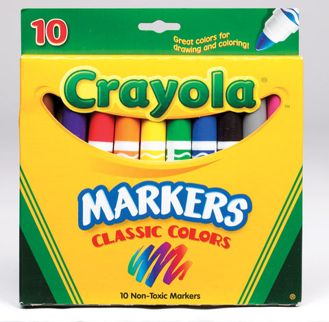 Marcadores Crayola Classic surtidos de punta gruesa, paquete de 10