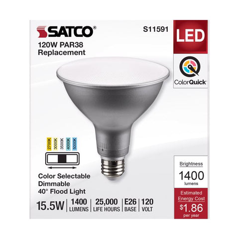 Satco PAR38 E26 (Medium) LED Bulb Tunable White/Color Changing 120 Watt Equivalence 1 pk