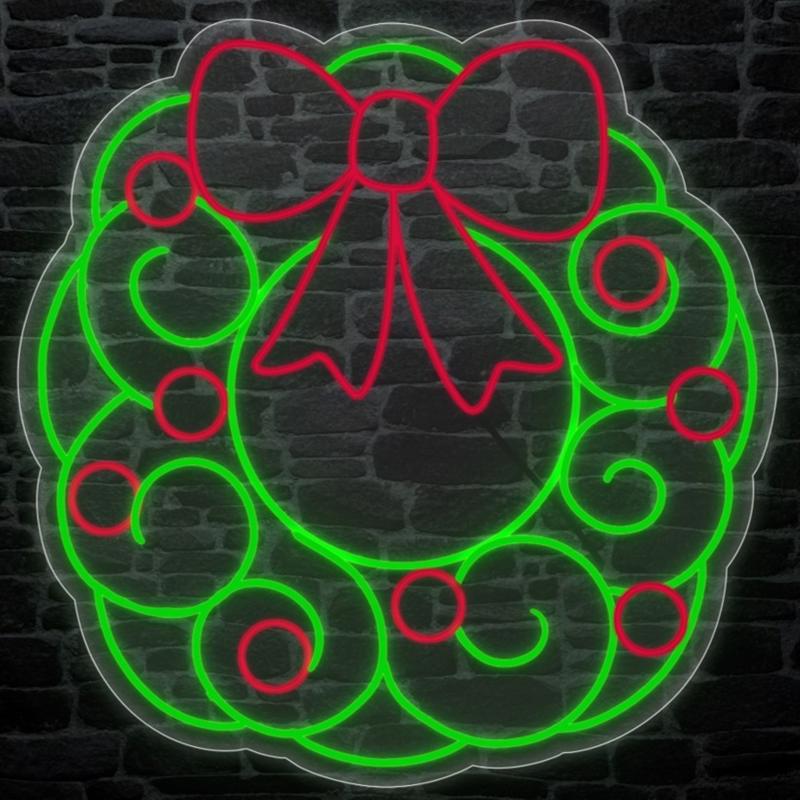 Luxe Light Decor LED Red and Green Christmas Wreath Hanging Decor (Pack of 5)