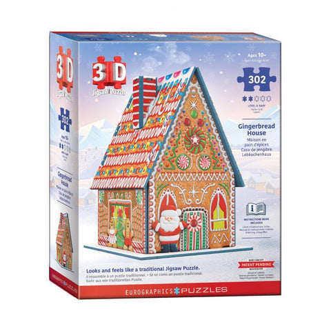 Rompecabezas 3D de casa de jengibre Eurographics de 302 piezas