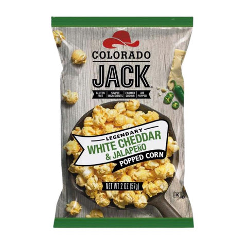 Colorado Jack White Cheddar & Jalapeno Gourmet Popcorn 2 oz Bagged (Pack of 6)