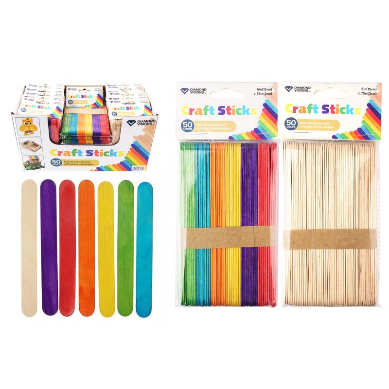 Diamond Visions Craft Sticks Assorted 50 pc (Pack of 24)