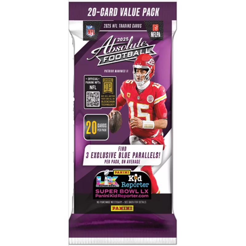 Panini 2025 Absolute Football Fat Pack Trading Cards (Pack of 12)