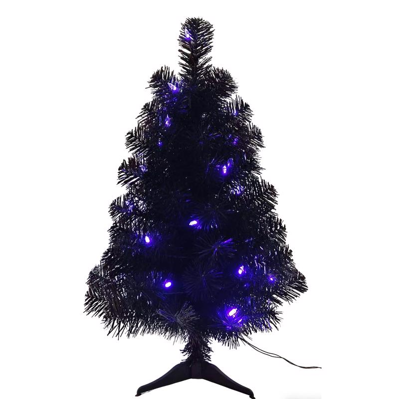 Giftwares Purple 20 ct 2 ft. LED Prelit Black Tree