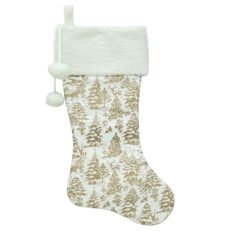 Dyno Faux Suede Woodland Christmas Stocking 20 in. (Pack of 12)
