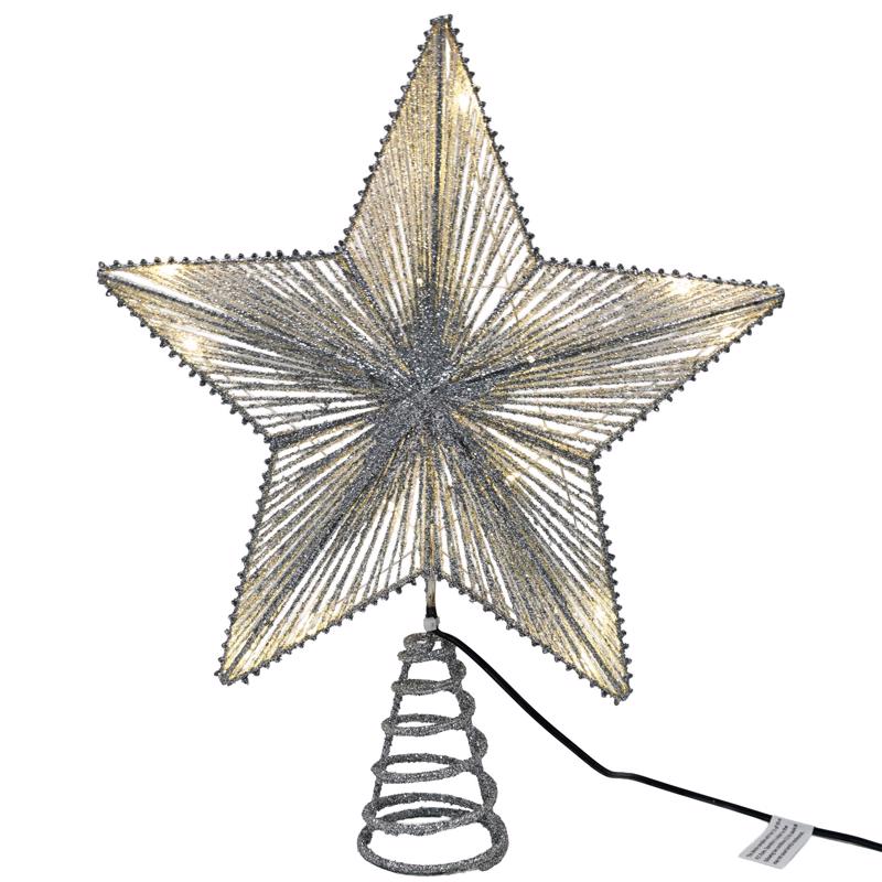 Celebrations LED Warm White Star Tree Topper 14 in. (Pack of 6)