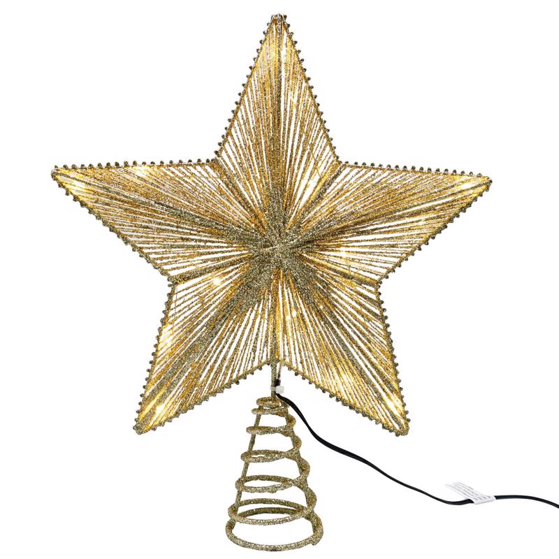Celebrations LED Warm White Star Tree Topper 14 in. (Pack of 6)