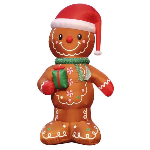 Muñeco de jengibre Celebrations con caja de regalo, inflable de 8 pies
