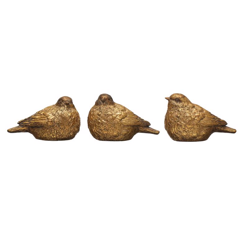 Creative Co-Op Gold Bird Table Decor (Pack of 3)