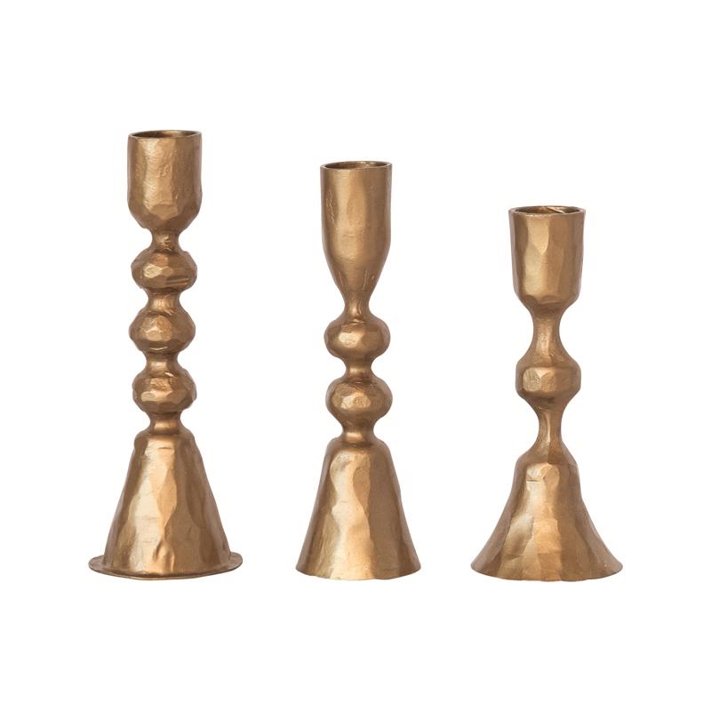 Creative Co-Op Antique Brass Candle Holder (Pack of 4)