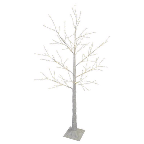 Celebrations LED Warm White Micro Seed Birch Tree 5 ft. Yard Decor