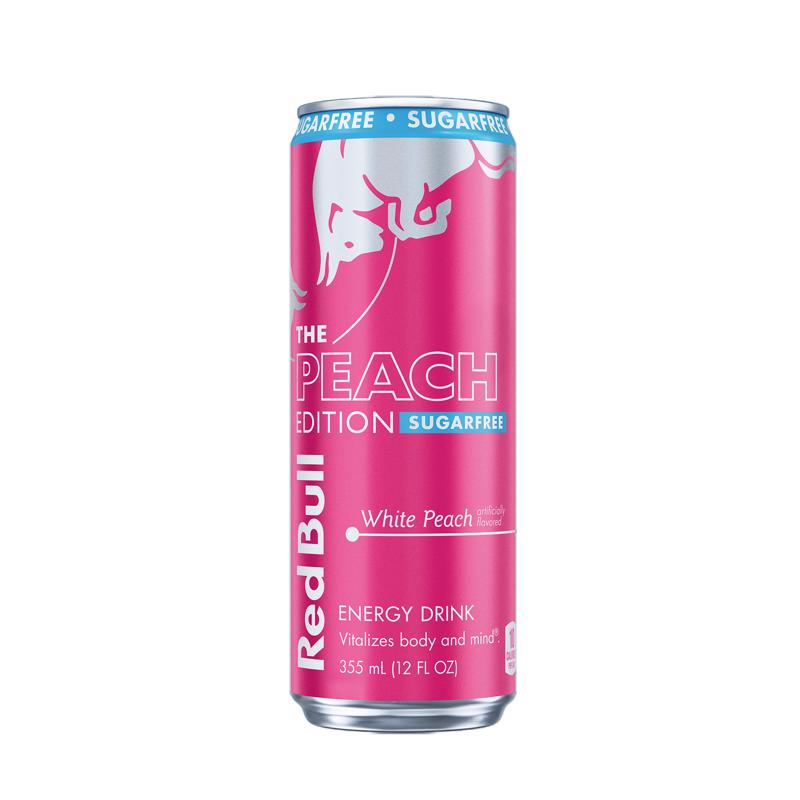 Red Bull Sugarfree White Peach Sugar Free Peach-Nectarine Energy Drink 12 oz (Pack of 24)