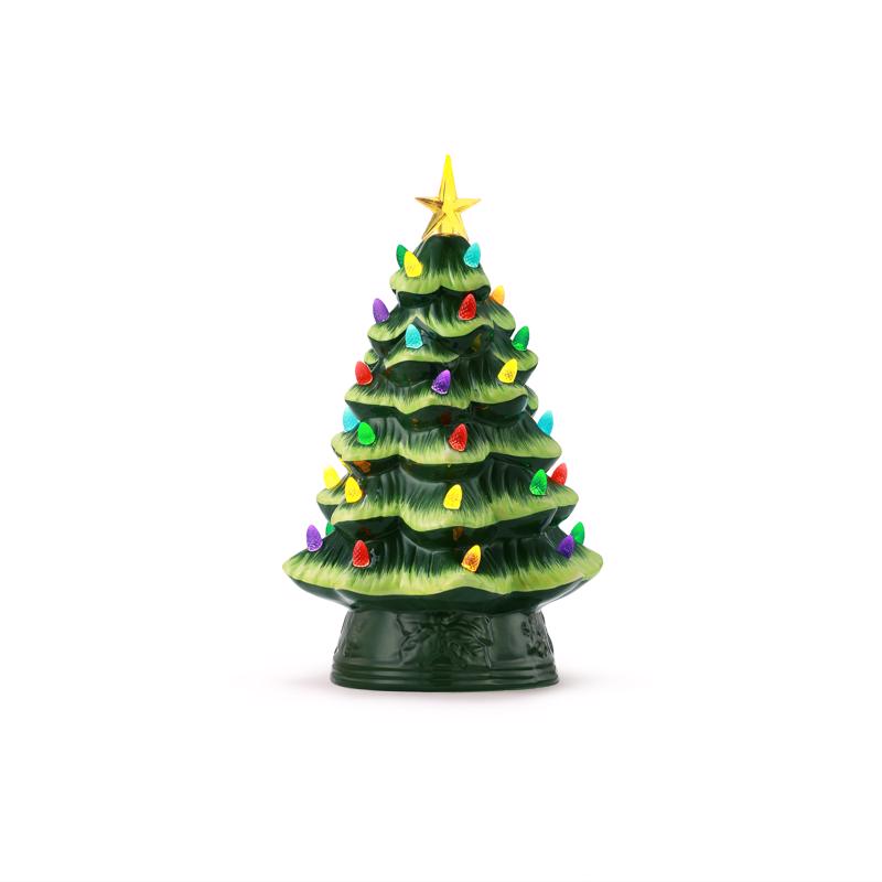 Mr. Christmas LED Green Tree Table Decor 12 in.