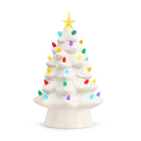 Mr. Christmas LED White Tree Table Decor 12 in.
