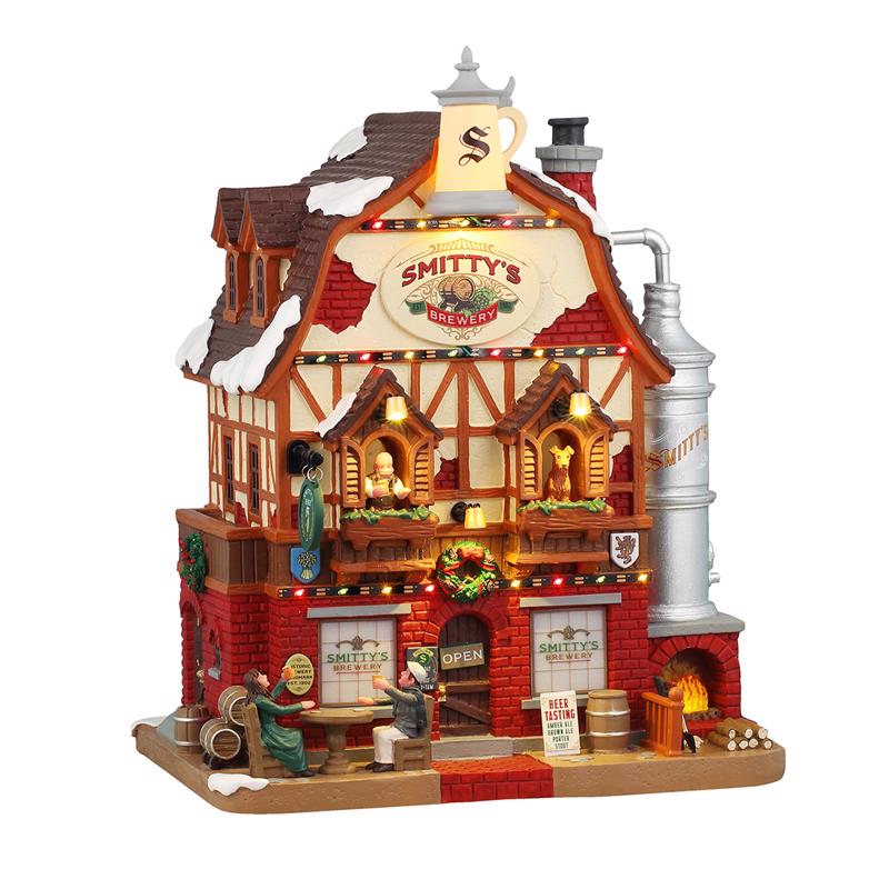 Pueblo Navideño Lemax Smitty's Brewery (Paquete de 4)