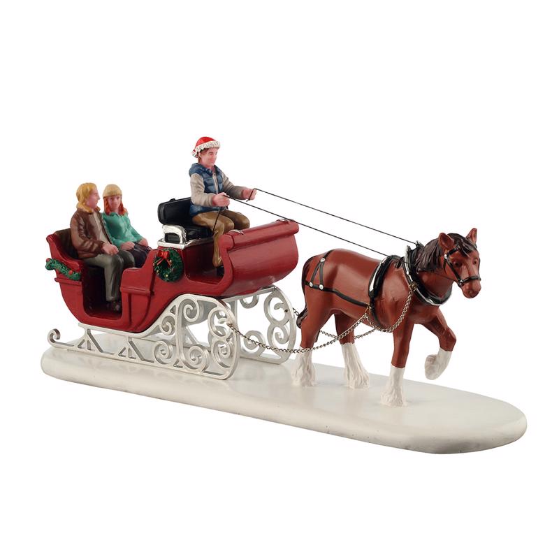 Lemax Holiday Sleigh Ride Village Accessories (Pack of 8)