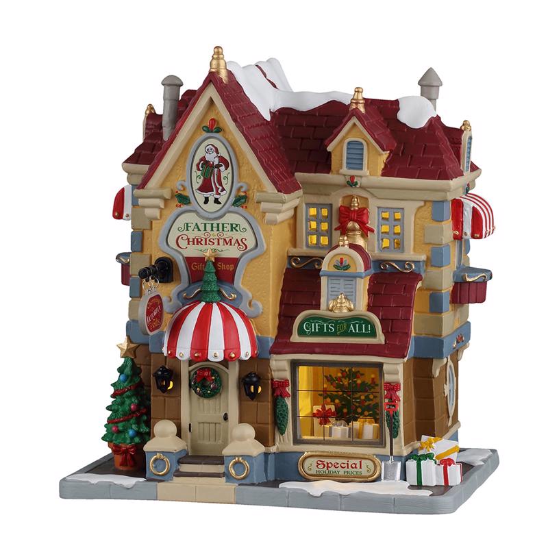 Lemax LED Father Christmas Gift Shop Christmas Village
