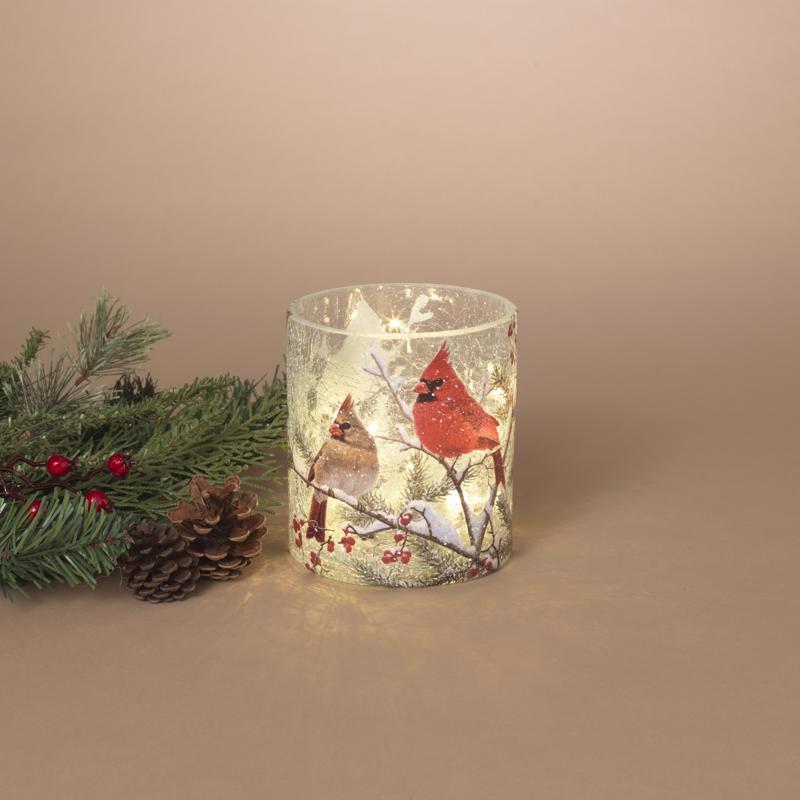 Gerson Lighted Glass Holiday Cardinal Luminary 5 in. (Pack of 6)