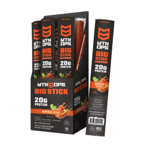 MTN OPS Buffalo Style Beef Stick 2.2 oz Packet (Pack of 10)