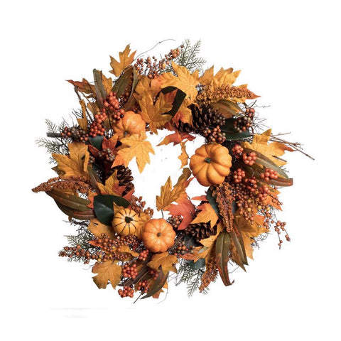 Celebrations Corona de Otoño LED Naranja/Amarillo 35 ct 24 in.