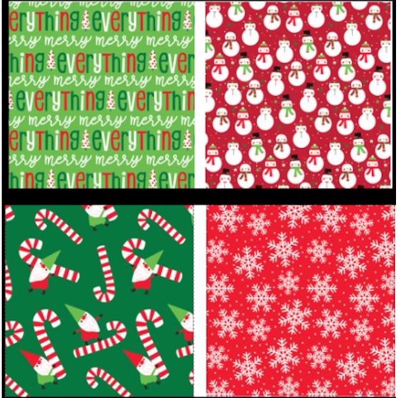 Paper Images Assorted Merry Everything/Snowmen/Candy Cane Gnomes/Snowflake Gift Wrap (Pack of 36)