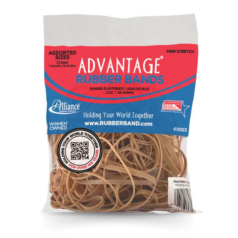 Alliance Rubber Advantage Assorted Sizes Rubber Bands 2 oz (Pack of 9)
