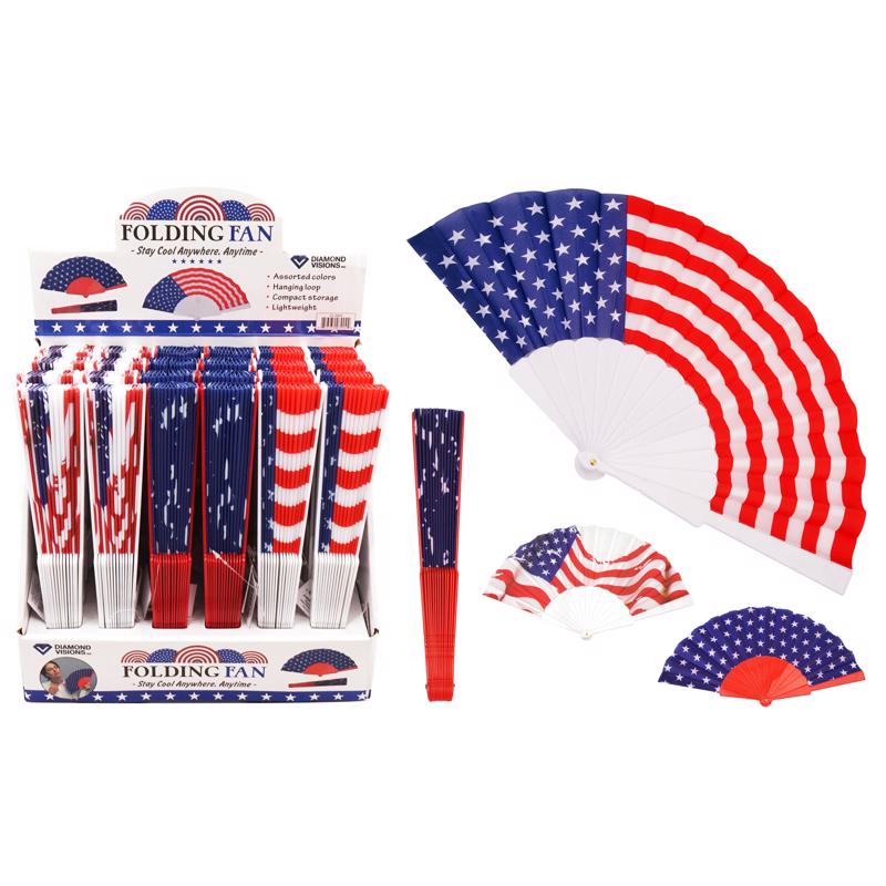 Diamond Visions Folding hand fan 1 pk (Pack of 24)