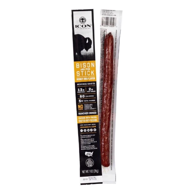 ICON Meats Beast Palitos BBQ de miel de bisonte, alce y venado 1.7 oz Bolsa (Paquete de 16)