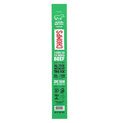 Chomps Jalapeno Beef Stick 1.15 oz Pouch (Pack of 24)