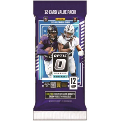 Panini 2025 Donruss Optic Football Fat Pack Trading Cards (Pack of 12)