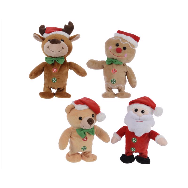 Decoris Santa Figures Animated Decor 7.9 in. (Pack of 12)