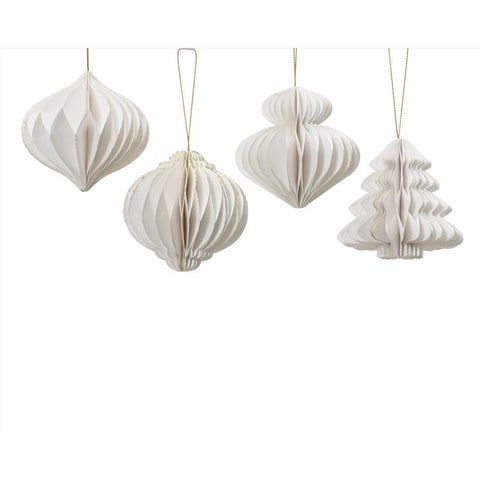Decoris White Paper Ornament (Pack of 16)