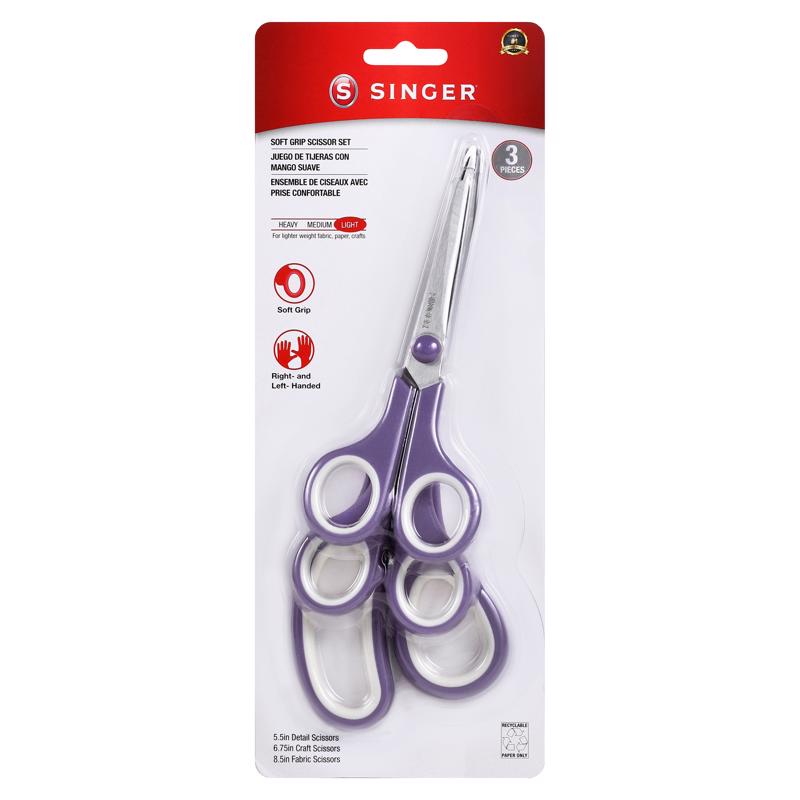 SINGER Soft Grip Scissor Set 1 pk (Pack of 3)