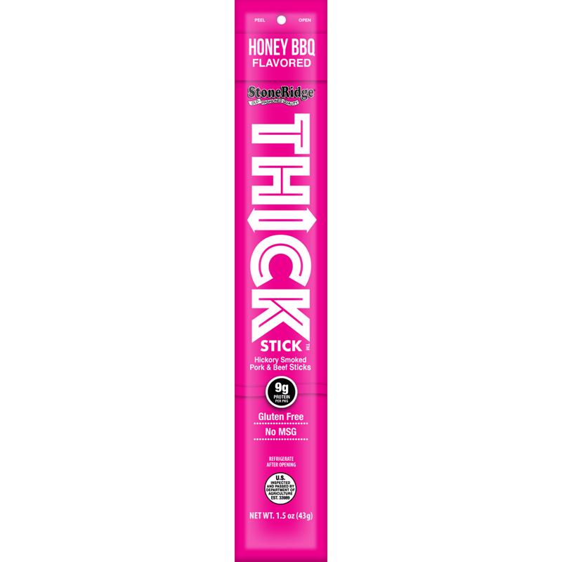 StoneRidge Wholesale Thick Stick Honey BBQ Meat Sticks 1.5 oz Shrink Wrapped (Pack of 15)