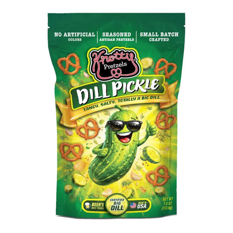 Knotty Pretzels Dill Pickle Pretzels 7.5 oz Pouch (Pack of 6)