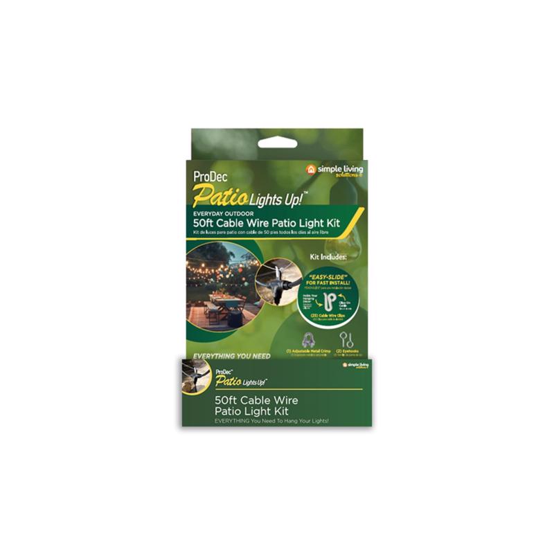 Simple Living Solutions 50 ft. L Cable Wire Patio Light Kit