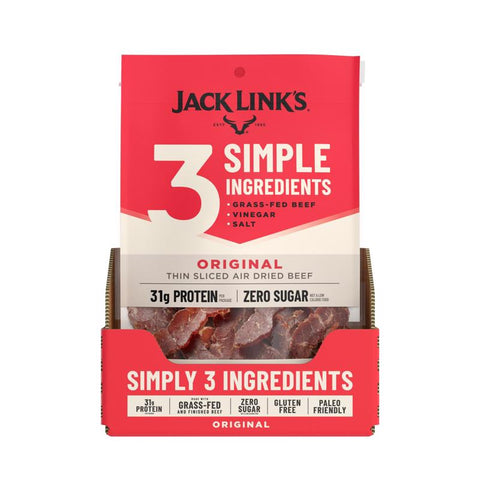 Jack Link's Beef Jerky Original, bolsa de 2 oz (paquete de 8)