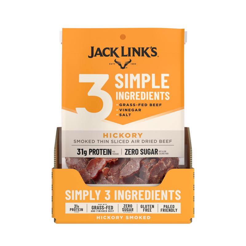 Jack Link's Beef Jerky sabor a nogal ahumado, bolsa de 2 oz (paquete de 8)