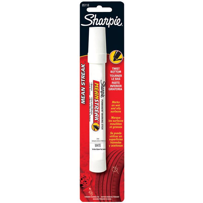 Sharpie Mean Streak White Bold Tip Permanent Marking Stick 1 pk (Pack of 6)