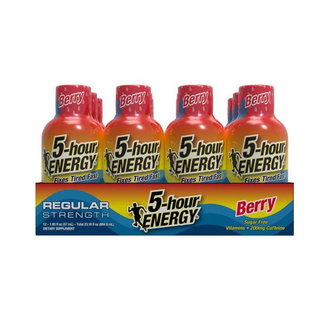 5-hour Energy RegularStrength Sugar Free Berry Energy Shot 1.93 fl. oz. (Pack of 12)