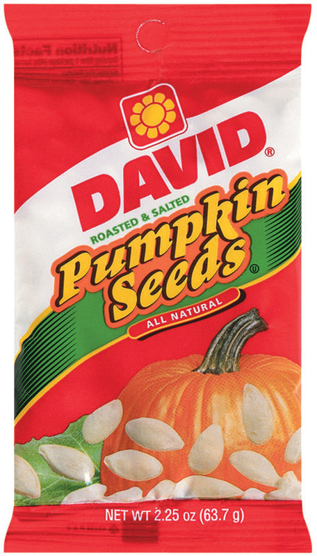 David Roasted Salted Pumpkin Seeds 2.25 oz Pegged (Pack of 12)