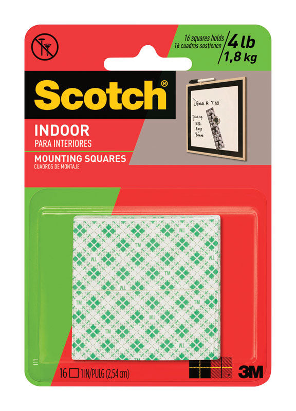 Scotch 1 in. L X 1 in. W Double-Sided Mounting Squares (Pack of 6)