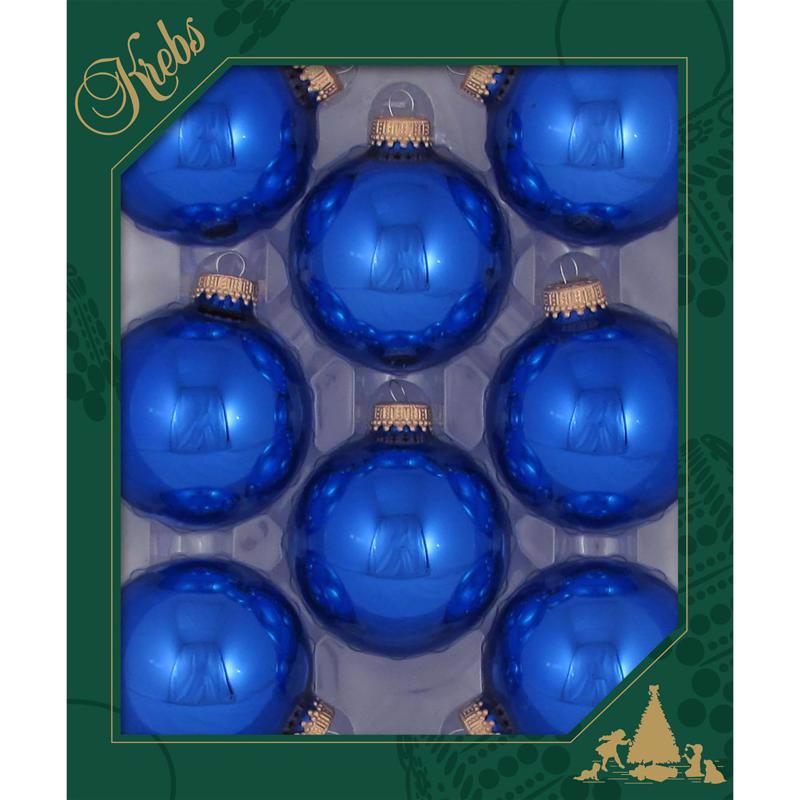 Christmas by Krebs Victoria Blue/Gold Ball Ornament (Pack of 12)