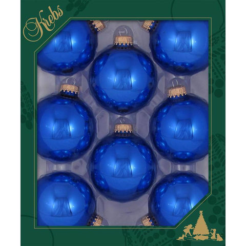 Christmas by Krebs Victoria Blue/Gold Ball Ornament (Pack of 12)