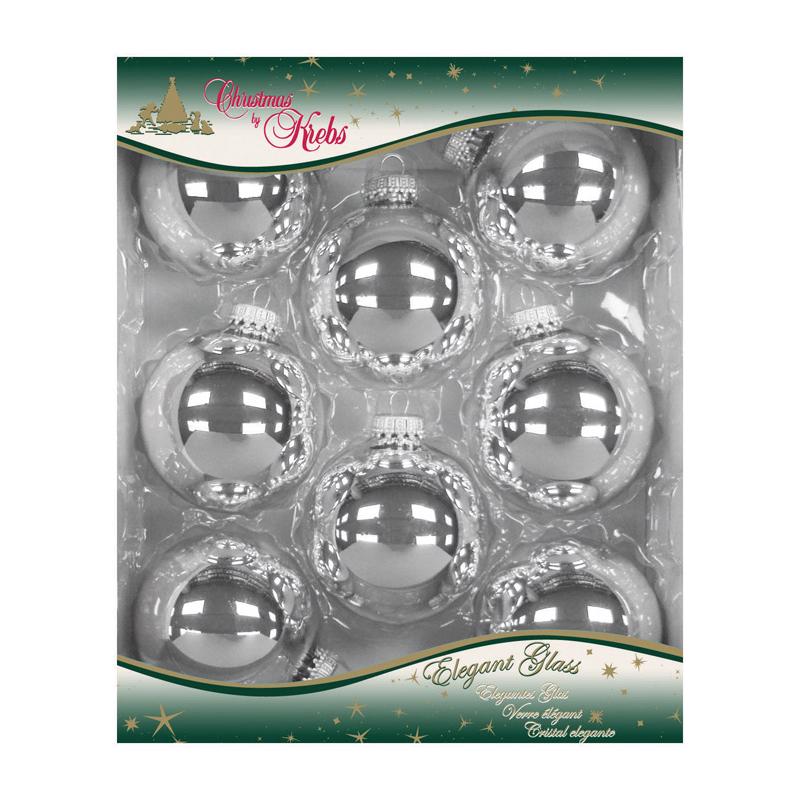 Christmas by Krebs Bright Silver Ball Ornament (Pack of 12)