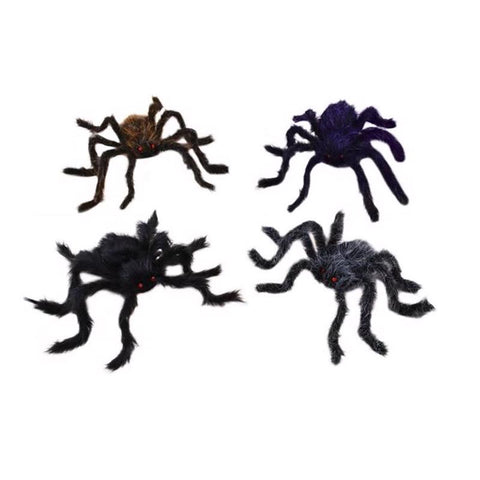 Fun World 11 in. Hairy Spider Halloween Decor