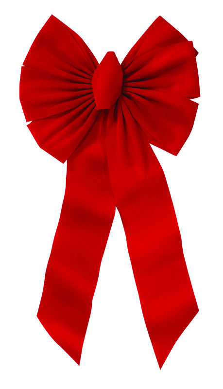 Holiday Trims Red 7 Loop Christmas Bow 14 in. (Pack of 12)