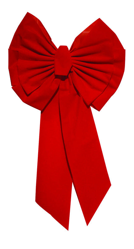 Holiday Trims Red 11 Loop Christmas Bow 18 in. (Pack of 12)
